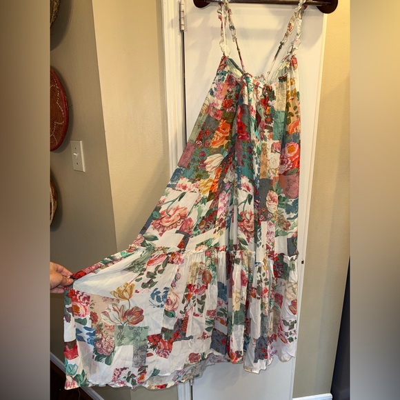 Anthropologie Patchwork Floral Midi Dress Boho Cottagecore XS -Medium Oversized - Picture 12 of 14